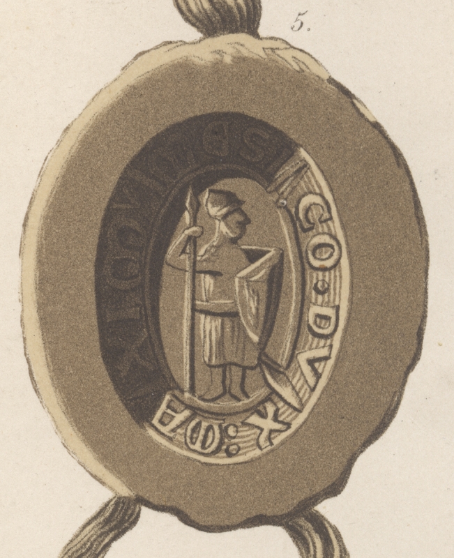 Mieszko Stary, książę wielkopolski, pieczęć piesza [falsyfikat]. Opis Alwina Schultza z 1871 r.