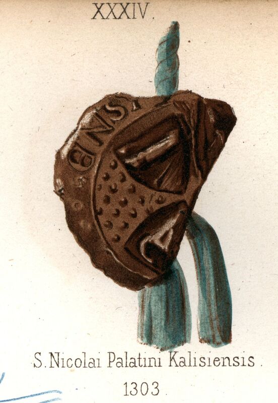 Mikołaj Przedpełkowic z Gostynia, wojewoda kaliski, pieczęć herbowa II. Opisy Ignacego Zakrzewskiego z 1878 i 1881 r.