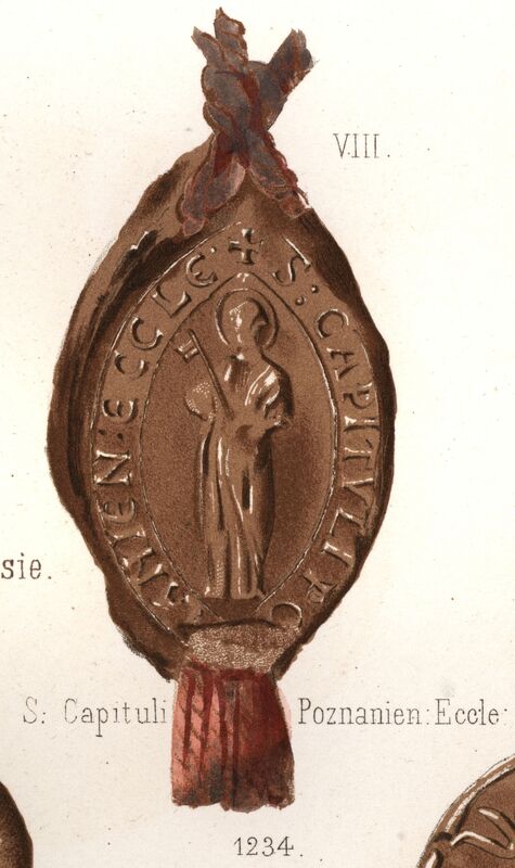 Poznań, kapituła katedralna, pieczęć hagiograficzna I. Opisy Ignacego Zakrzewskiego z 1877 i 1881 r.
