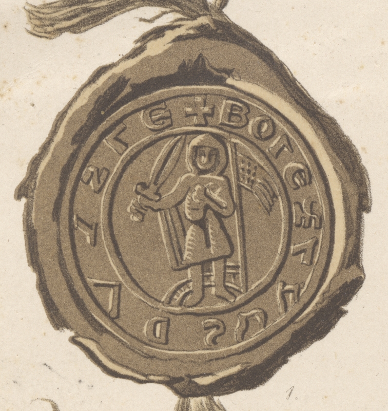 Bolesław Wysoki, książę śląski, pieczęć piesza. Opis Alwina Schultza z 1871 r.