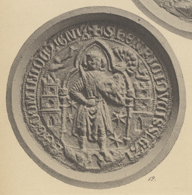 Henryk V Gruby, książę legnicki, pieczęć piesza II. Opis Paula Pfotenhauera z 1879 r.