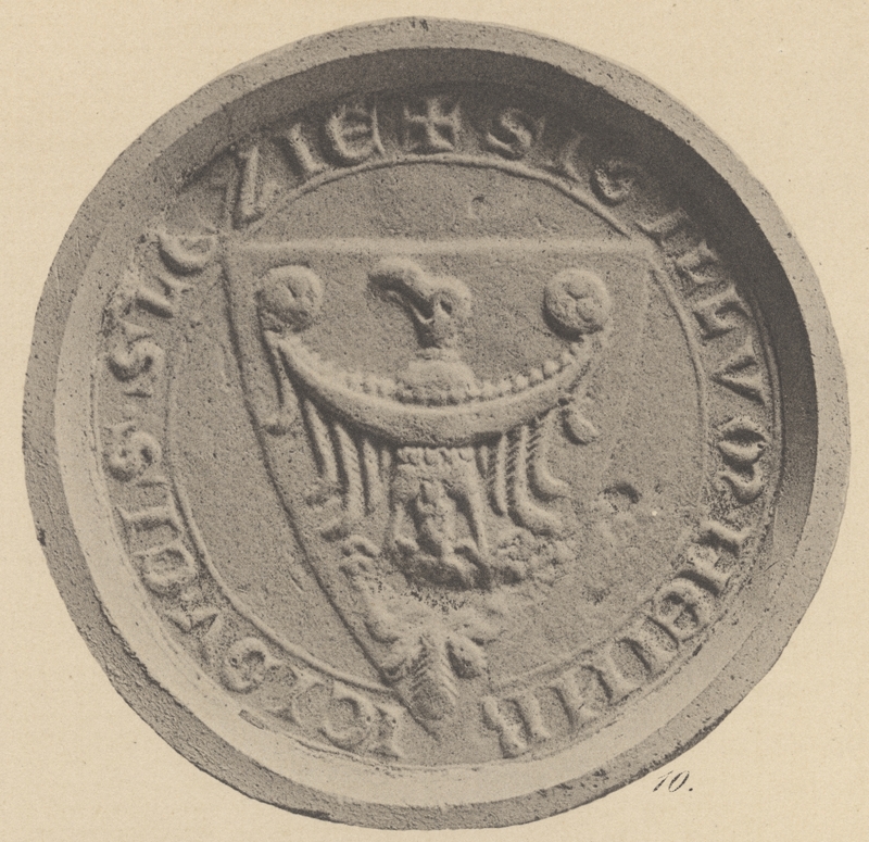 Henryk V Gruby, książę legnicki, pieczęć herbowa. Opis Paula Pfotenhauera z 1879 r.