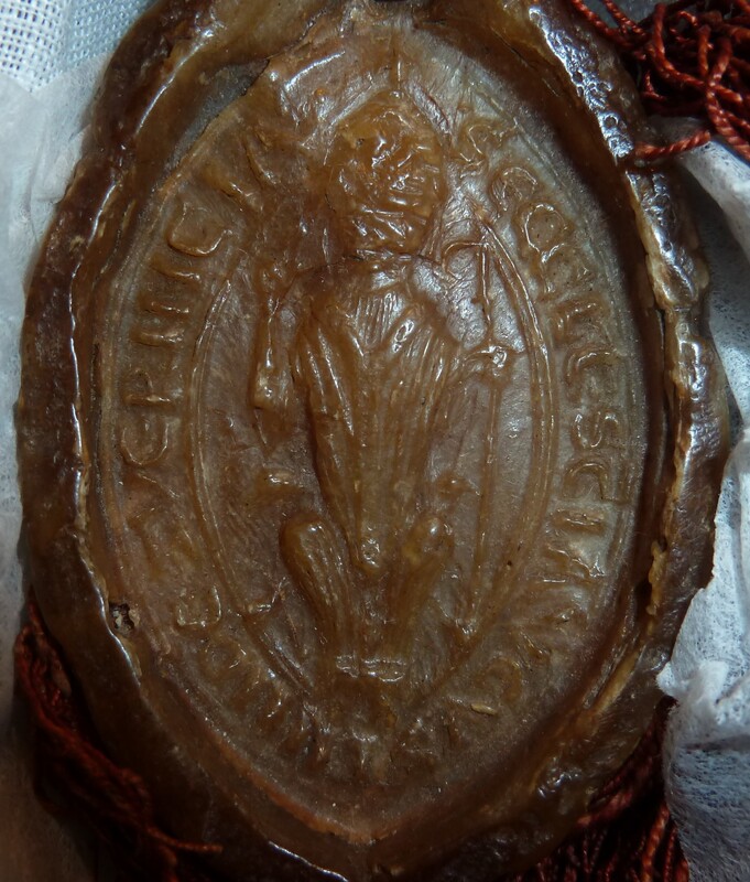 Zwierzyniec [Kraków], klasztor premonstrantek [norbertanek], pieczęć hagiograficzna I. Odcisk z Archiwum Narodowego w Krakowie z 1293 r.