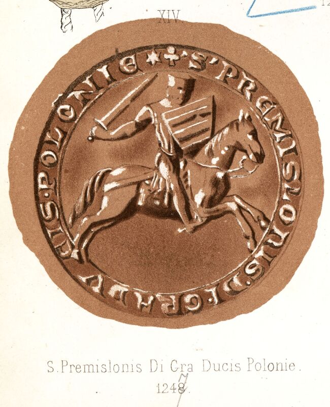 Przemysł I, książę wielkopolski, pieczęć konna I. Opisy Ignacego Zakrzewskiego z 1877 i 1881 r.