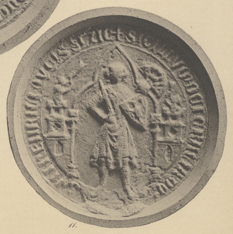 Henryk V Gruby, książę legnicki, pieczęć piesza I. Opis Paula Pfotenhauera z 1879 r.