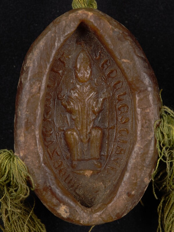 Zwierzyniec [Kraków], klasztor premonstrantek [norbertanek], pieczęć hagiograficzna II. Odcisk z Archiwum Narodowego w Krakowie z 1366 r.