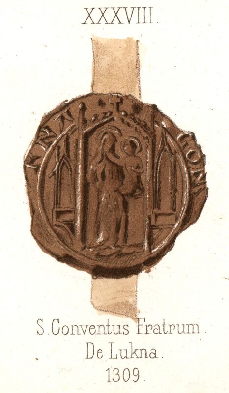 Łekno-Wągrowiec, klasztor cystersów, pieczęć maryjna. Opisy Ignacego Zakrzewskiego z lat 1878-1881.