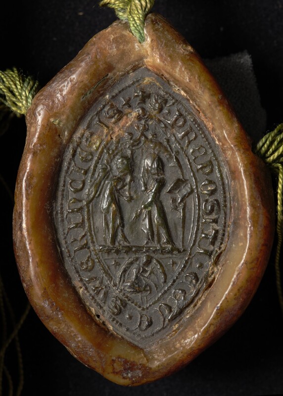 Zwierzyniec [Kraków], prepozyt klasztoru premonstrantek [norbertanek], pieczęć kultowa II. Odcisk z Archiwum Narodowego w Krakowie z 1375 r.