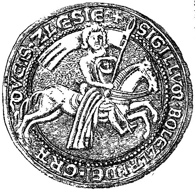 Bolesław Wysoki, książę śląski, pieczęć konna [falsyfikat II]. Opis Kazimierza Stronczyńskiego z 1888 r.