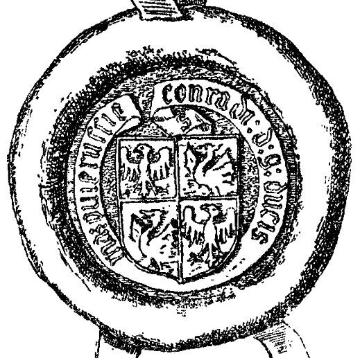 Konrad III Rudy, książę mazowiecki, pieczęć herbowa. Opis Kazimierza Stronczyńskiego z 1888 r.