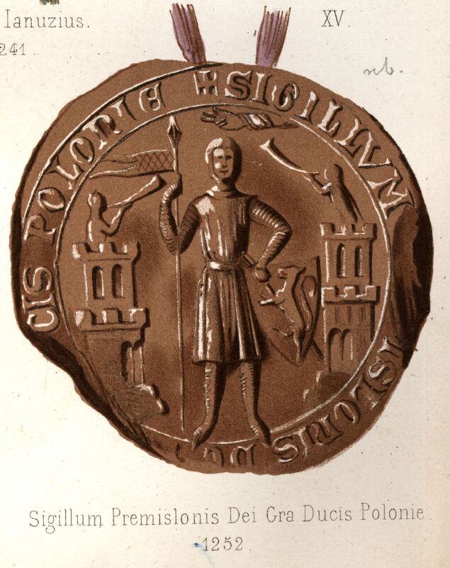 Przemysł I, książę wielkopolski, pieczęć piesza. Opisy Ignacego Zakrzewskiego z 1877 i 1881 r.