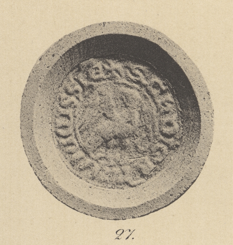 Konrad II Garbaty, książę ścinawski i żagański, contrasigillum. Opis Paula Pfotenhauera z 1879 r.