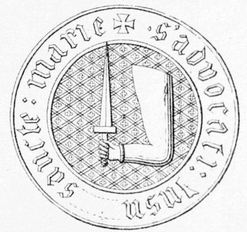 Wójt biskupi pomezański, pieczęć symboliczna. Opis Hermana Cramera z 1887 r.