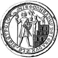 Stronczyński, Pomniki książęce, Konrad I, książę głogowski, pieczęć piesza, s. 196.jpg